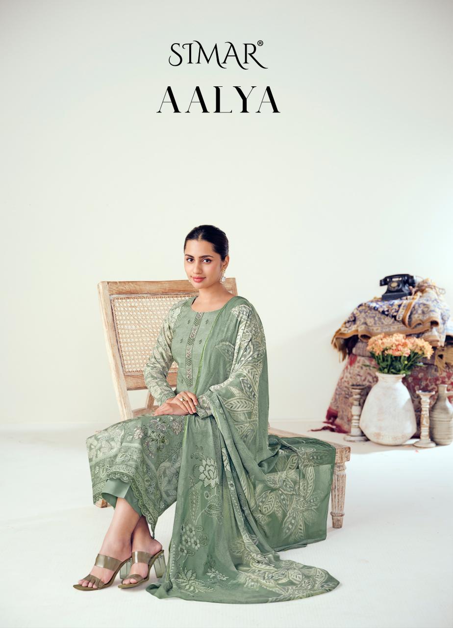 glossy aalya cotton print elegant style unstitch 3pcs dress 