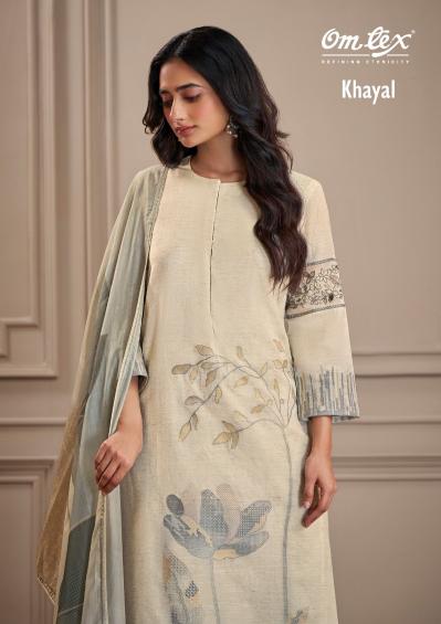 khayal by omtex cotton silk jacquard pretty look dress material 