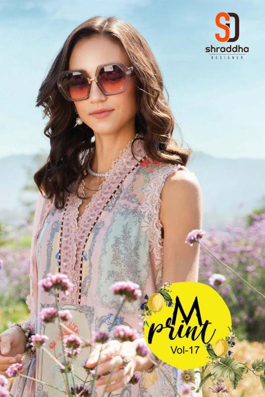 m.print vol 17 by shraddha designer lawn cotton unstitch pakistani suit online 