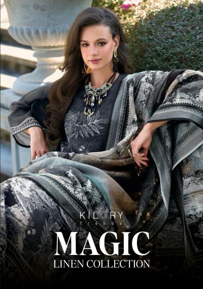 magic by kilory trends linen pretty look pakistani 3pcs dress 