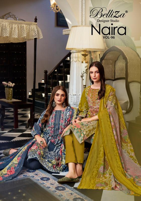 naira vol 96 belliza designer cotton modern pakistani dress material