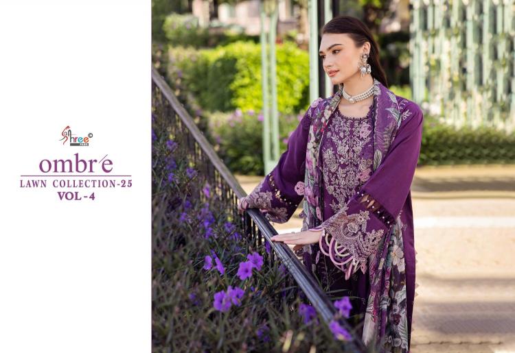 ombre lawn collection 2025 vol 4 by shree fabs cotton pakistani suits  