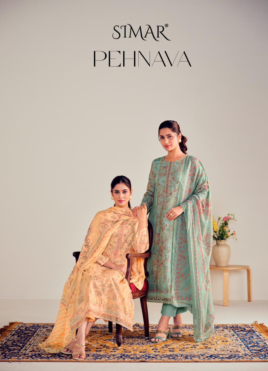 pehnava by glossy lawn cotton modern pakistani dress material 