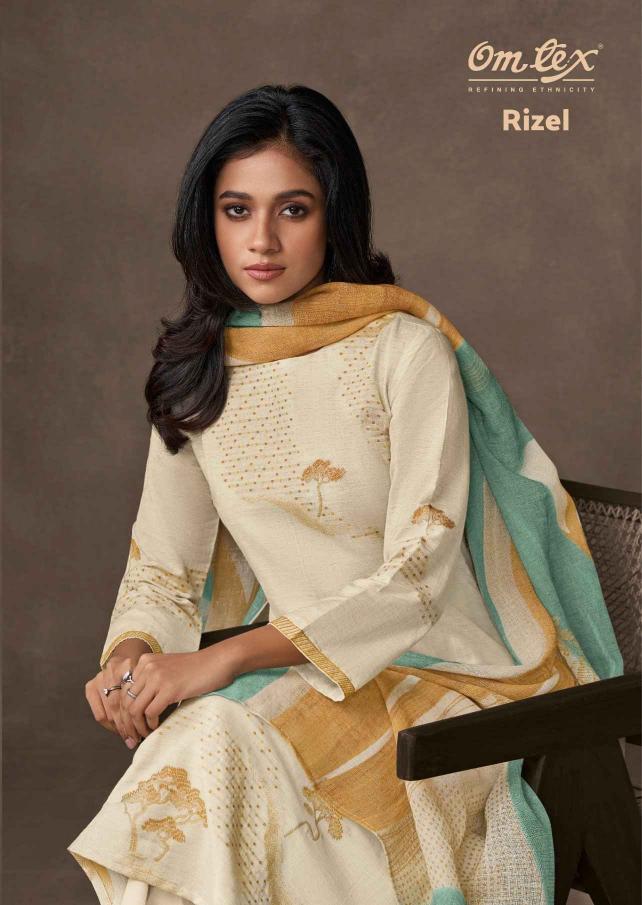 rizel by omtex cotton silk jacquard attractive look dress material 