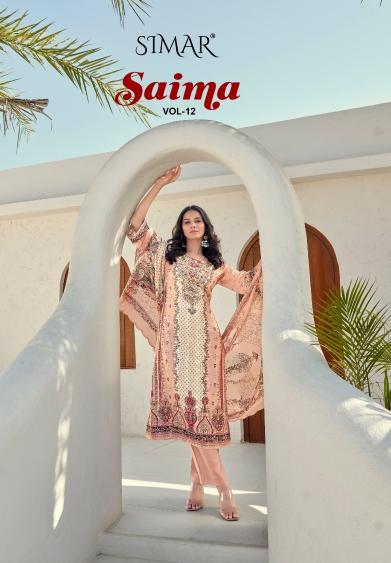 saima vol 12 by glossy cotton popular design dress material 