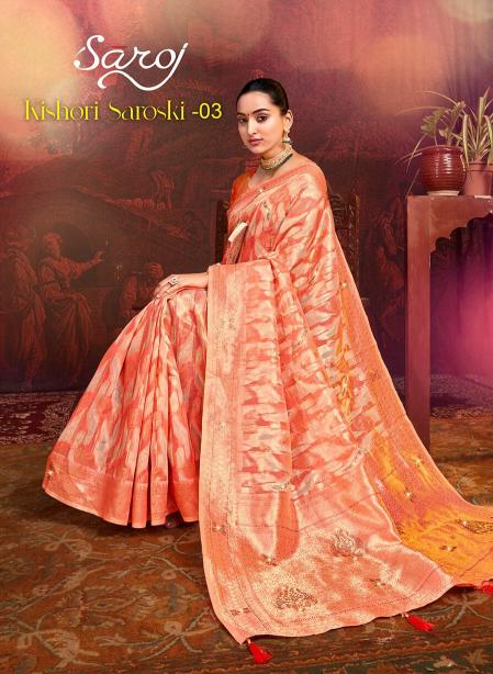 Saroj Kishori saroski vol.3 Soft linen and heavy silk saree
