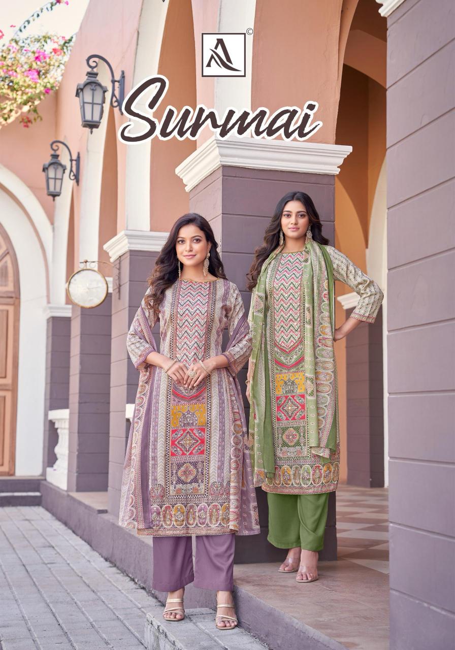 surmai by alok zam discharge print model pakistani dress material 