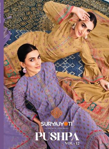 suryajyoti pushpa vol 12 modal discharge print unique dress for ladies