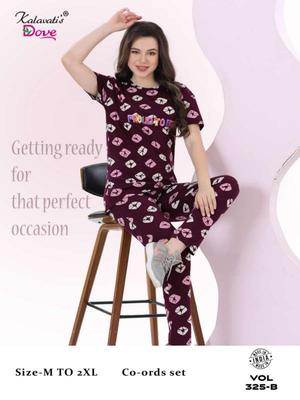 vol 2611 by kalavatis dove cotton hosiery full stitch stylish co-ord set 