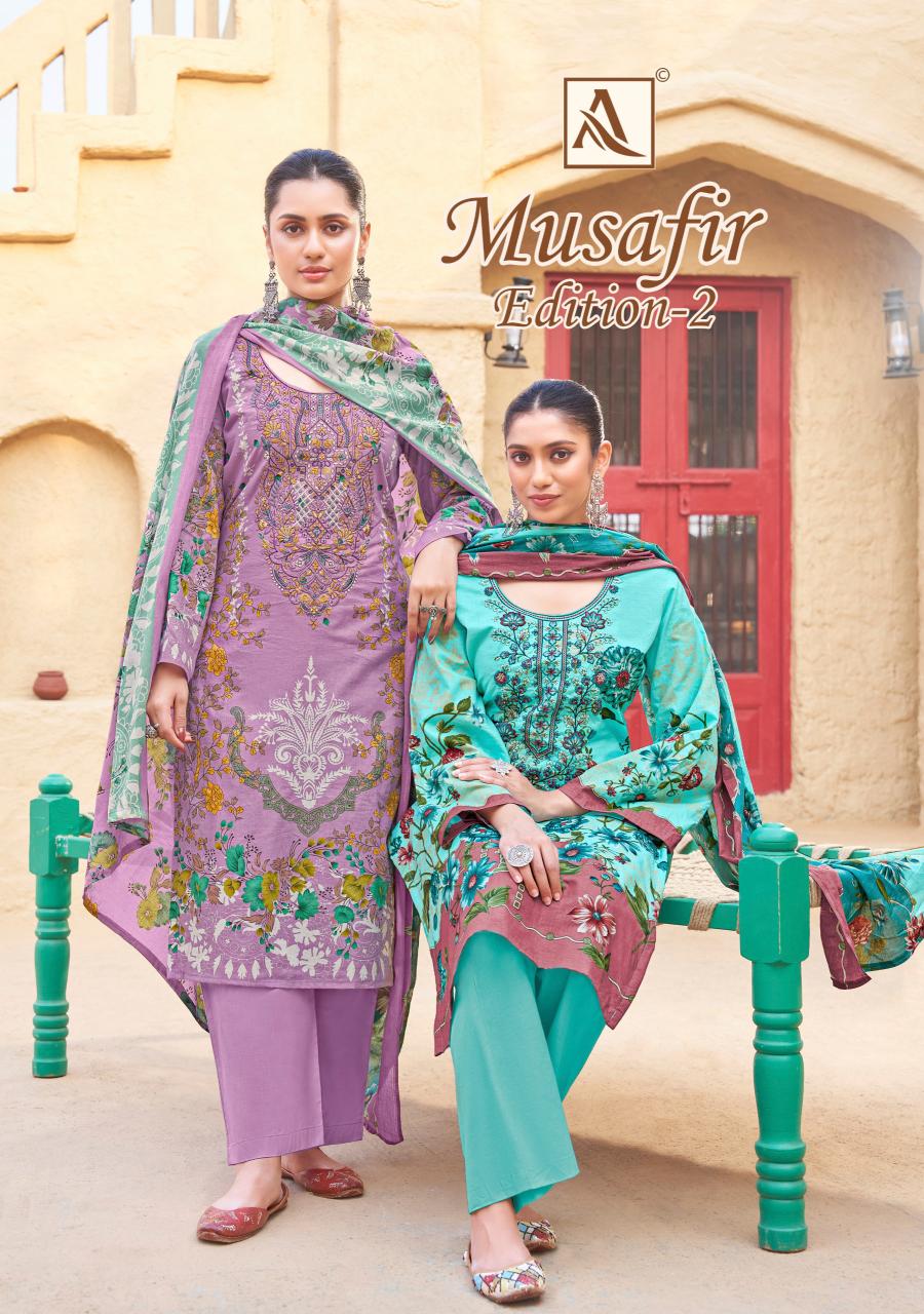 alok suit musafir vol 2 cotton ladies dress 