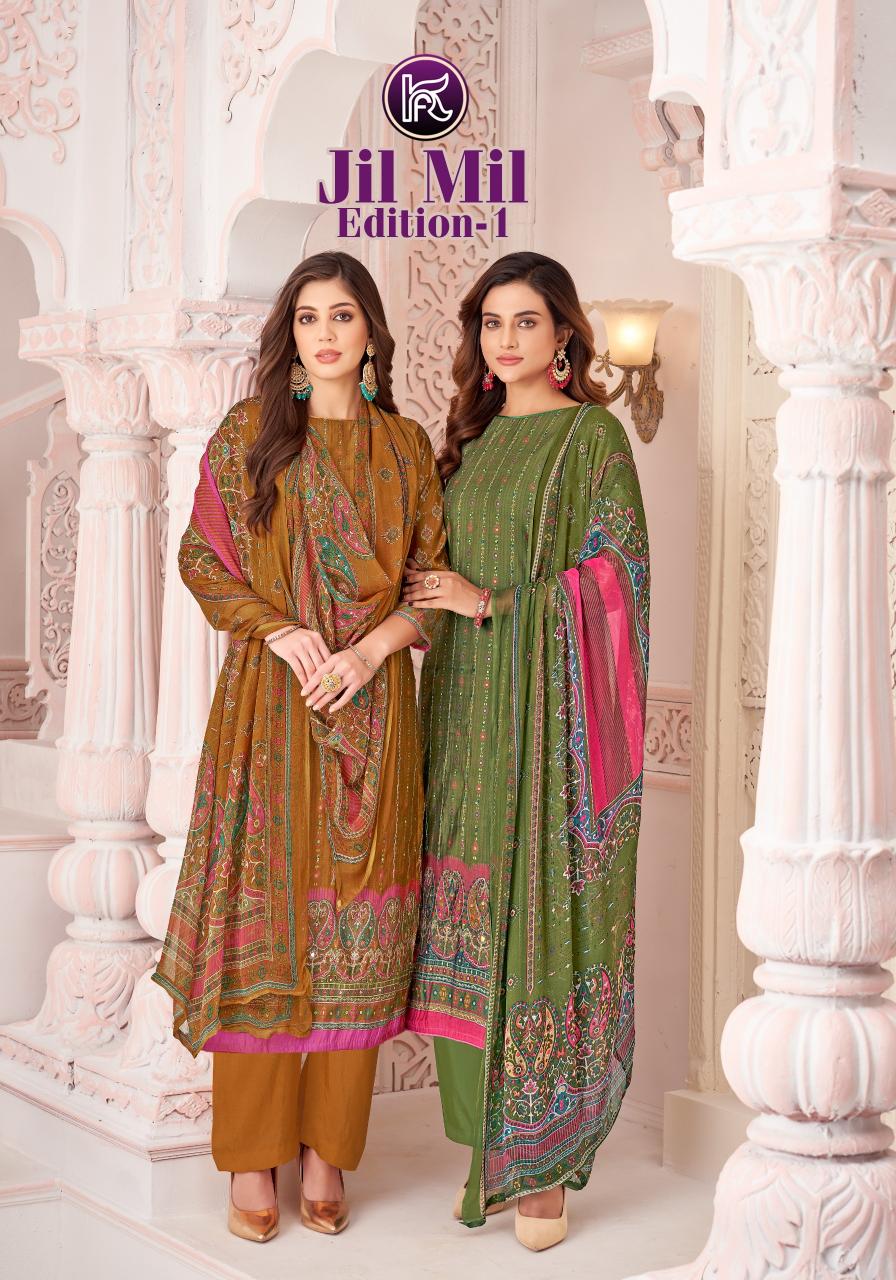 kala fashion jil mil vol 1 muslin printed dress materials 