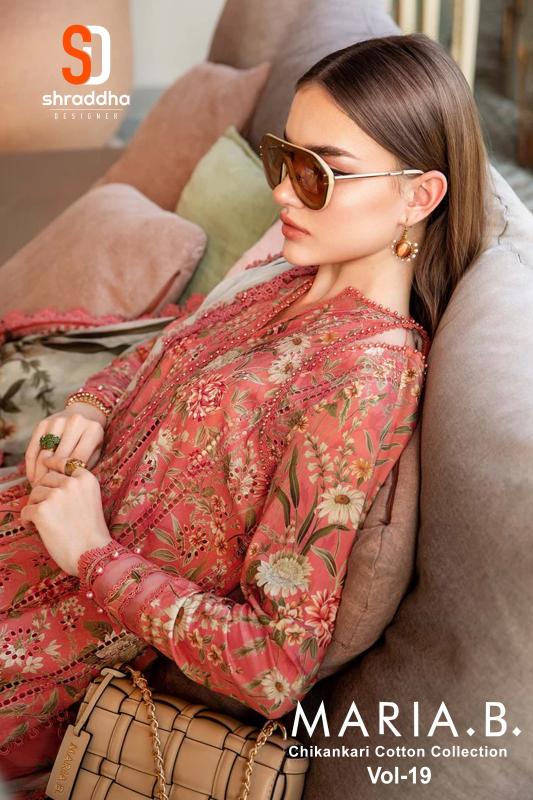 maria b vol 19 shraddha designer cotton chikankari pakistani suit 