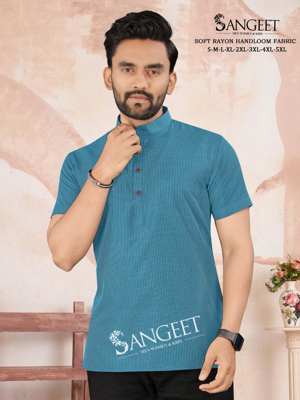 soft rayon handloom designer fully stitch big size mens kurta 