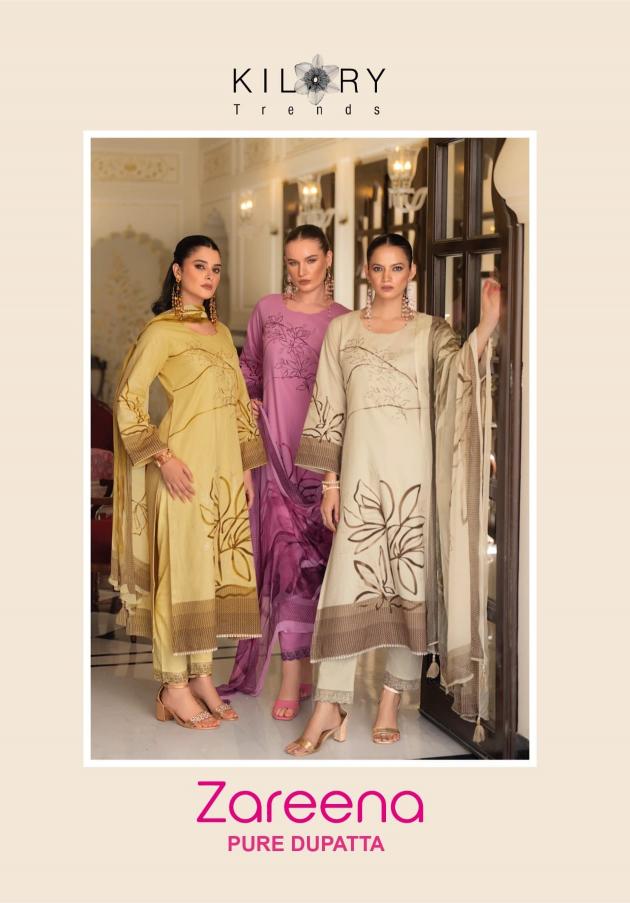 zareena by kilory trends amazing cotton linen suit for womens 