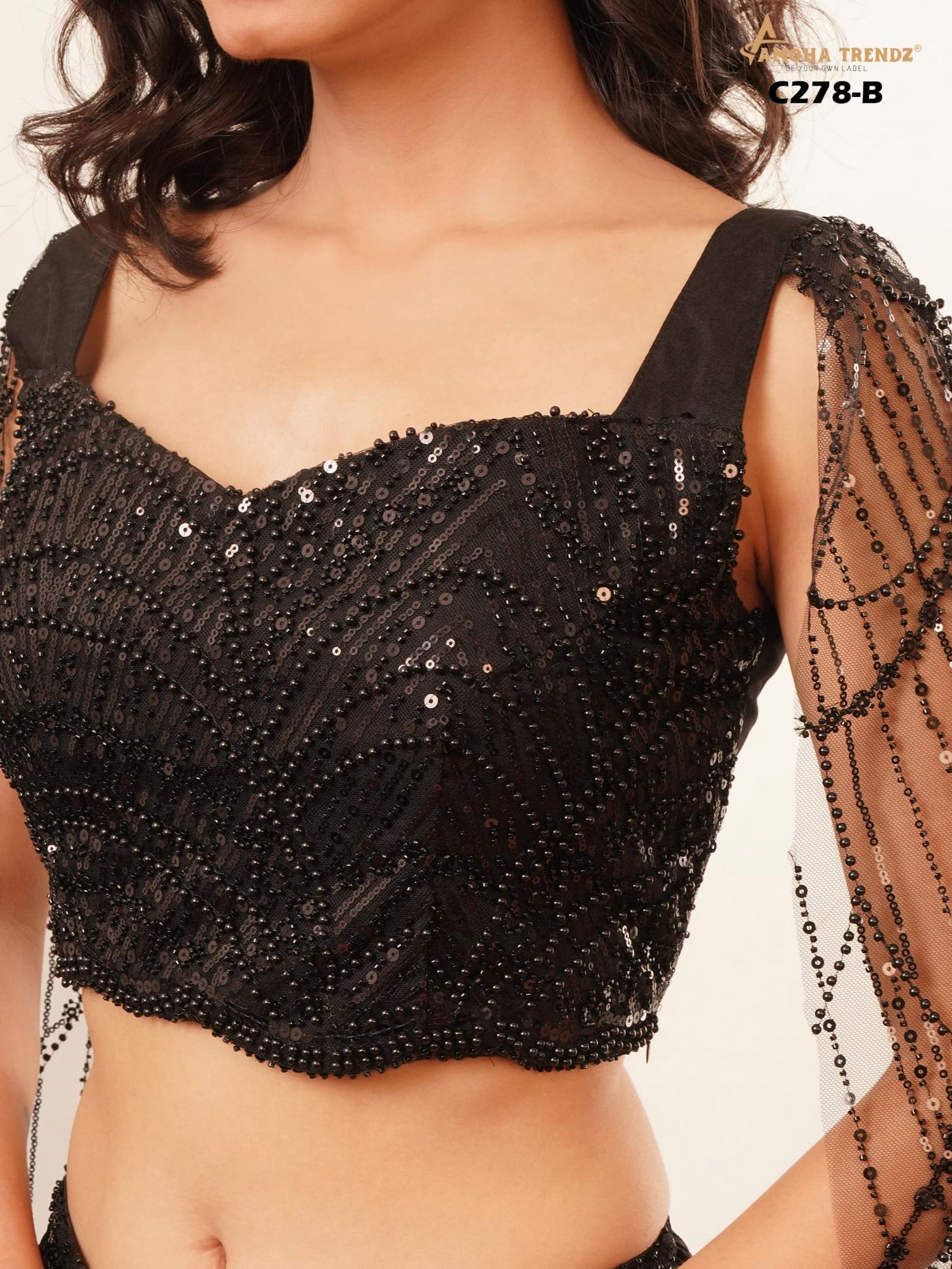 c278 by amoha trendz lycra fully stitched crop top with plazo style western wear 