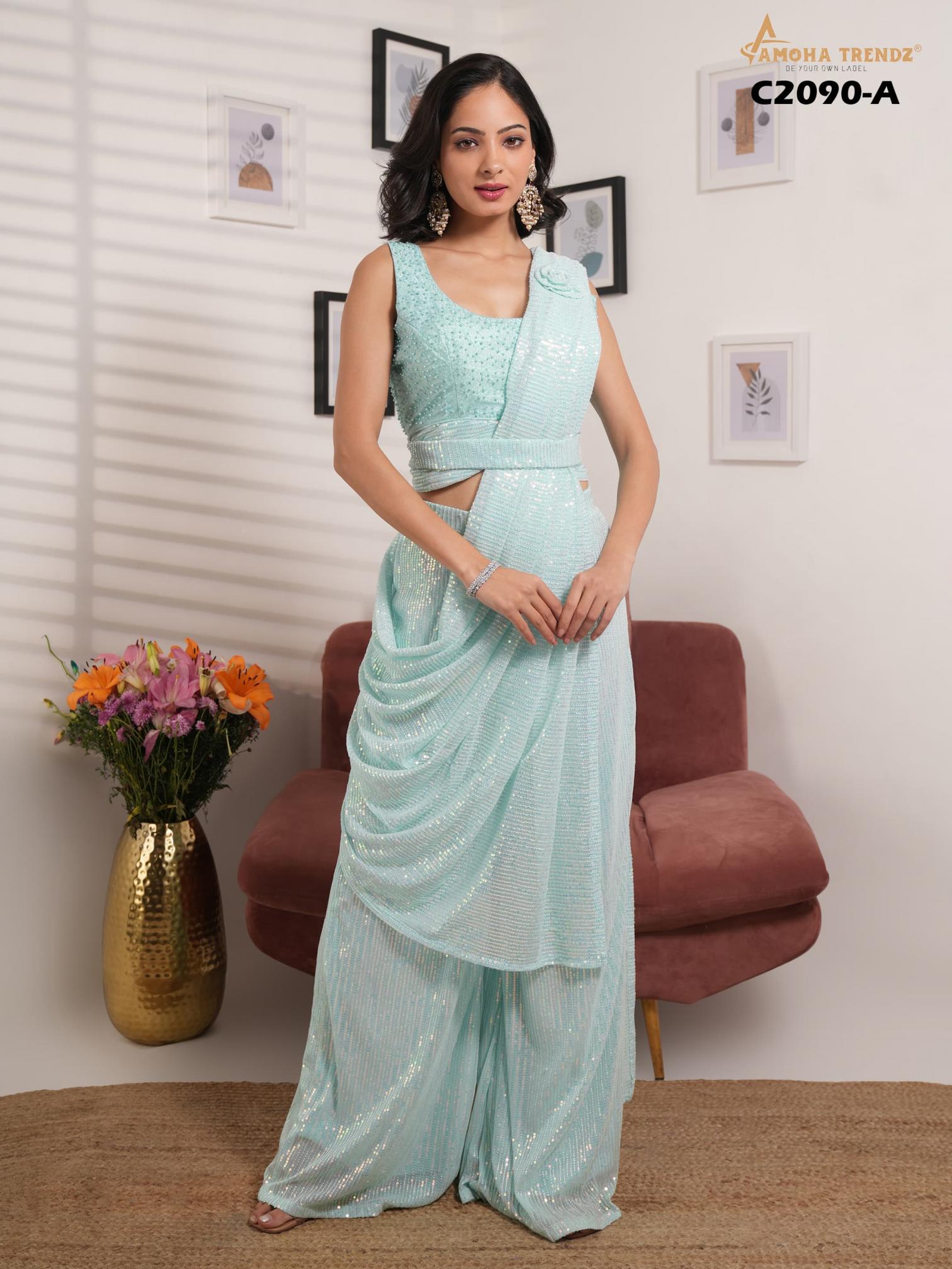 d.no c 2090 by amoha trendz presents pretty vast collection of party wear dress 