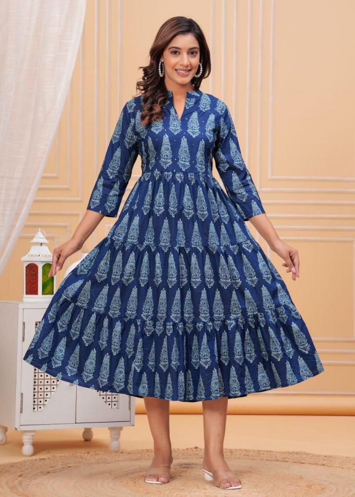pattern dress style printed home wear fully stitch combo gown