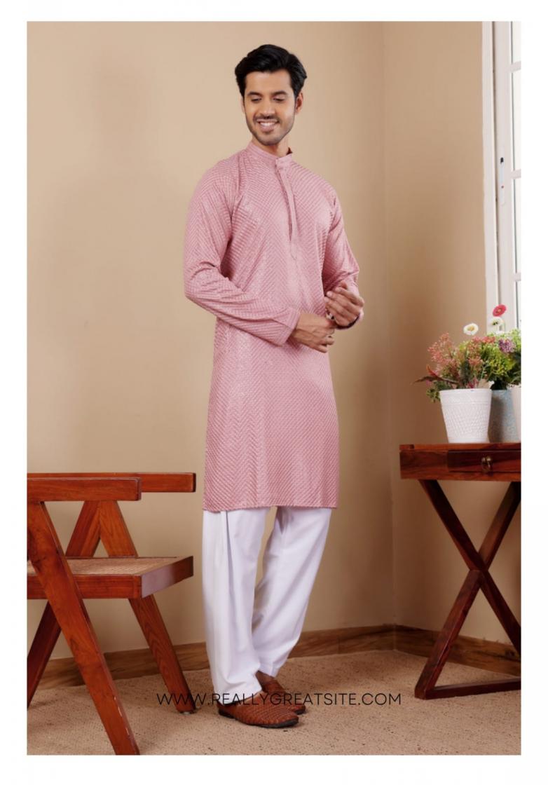 k s sequence readymade rayon embroidery work mens kurta 