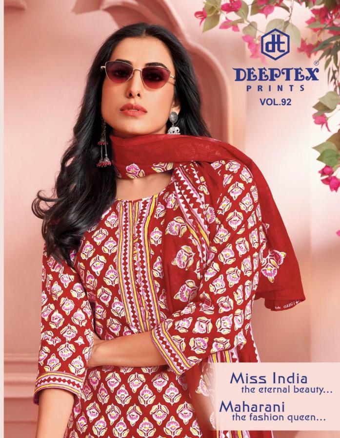 miss india vol 92 by deeptex prints 9201-9216 series cotton unstitched suit for womens 