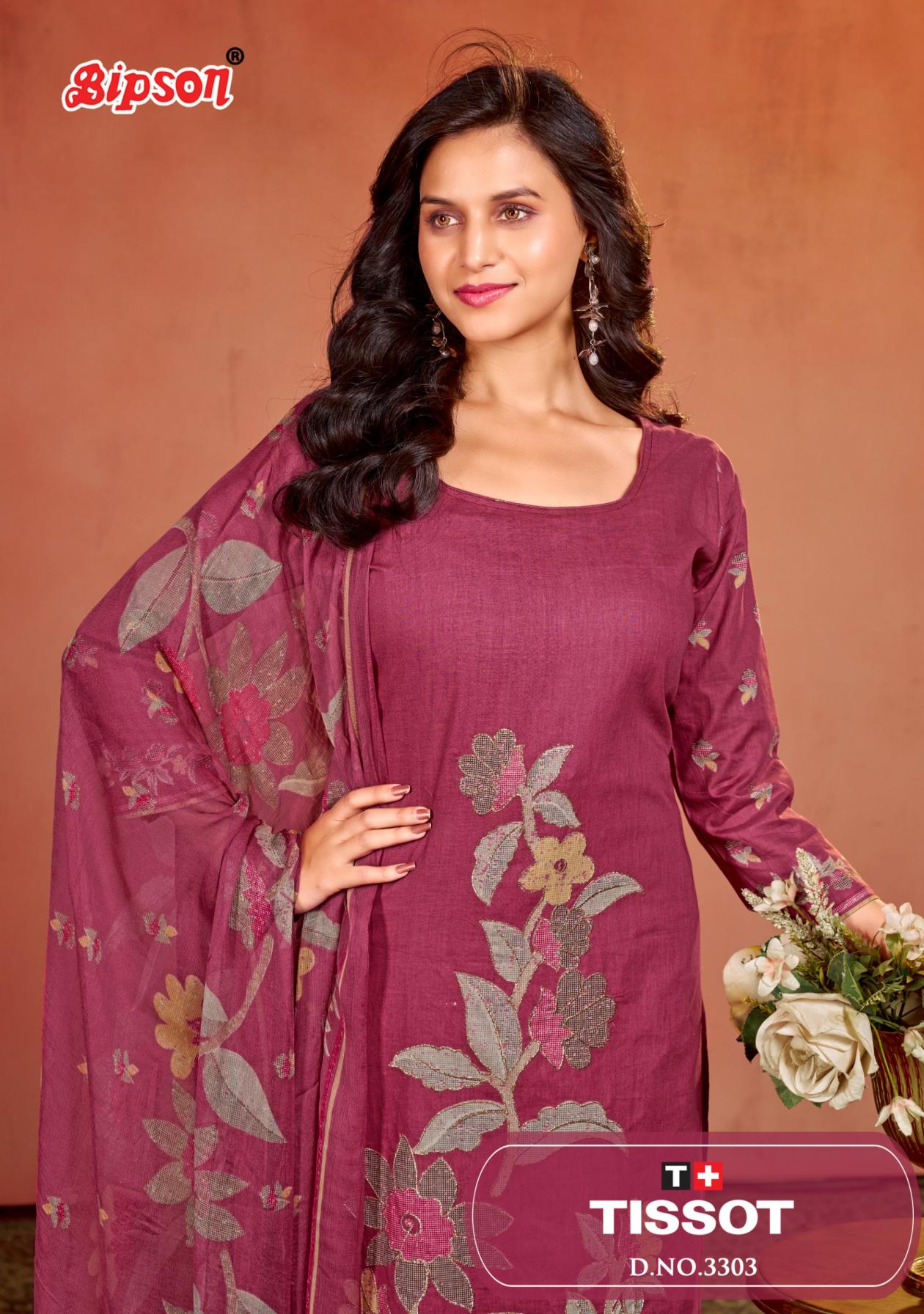 tissot 3303 by bipson print unstitched 3pcs kurta set 