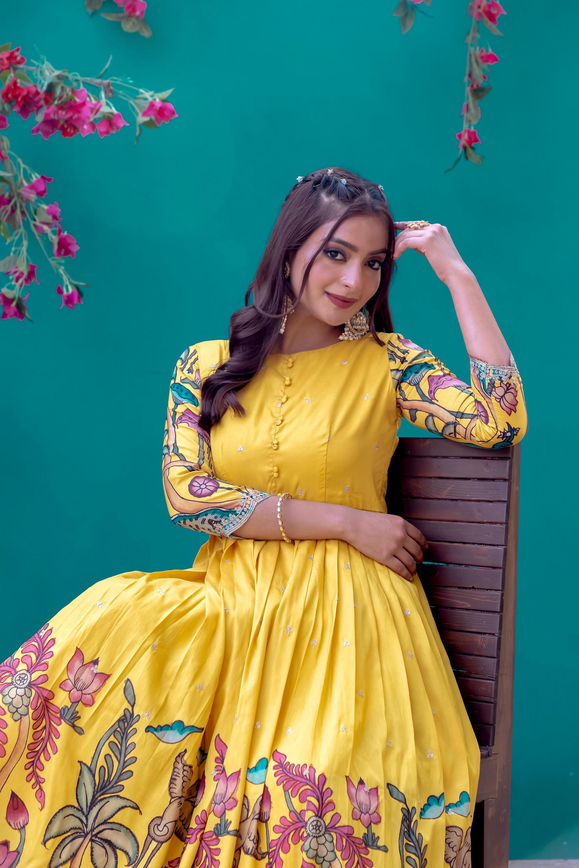 200002 hit design readymade silk blend stylish plus size gown 