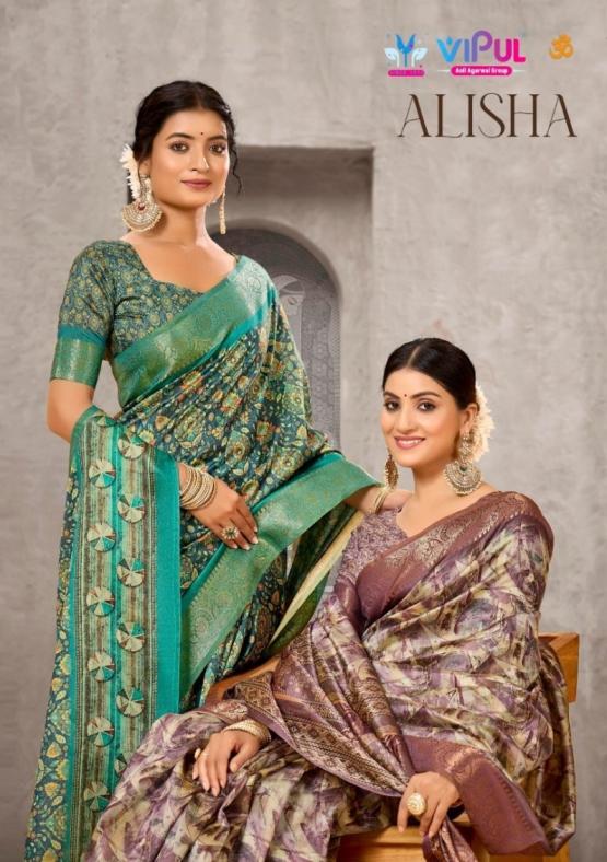 alisha by vipul fashion shop trendy silk saree wholesaler 