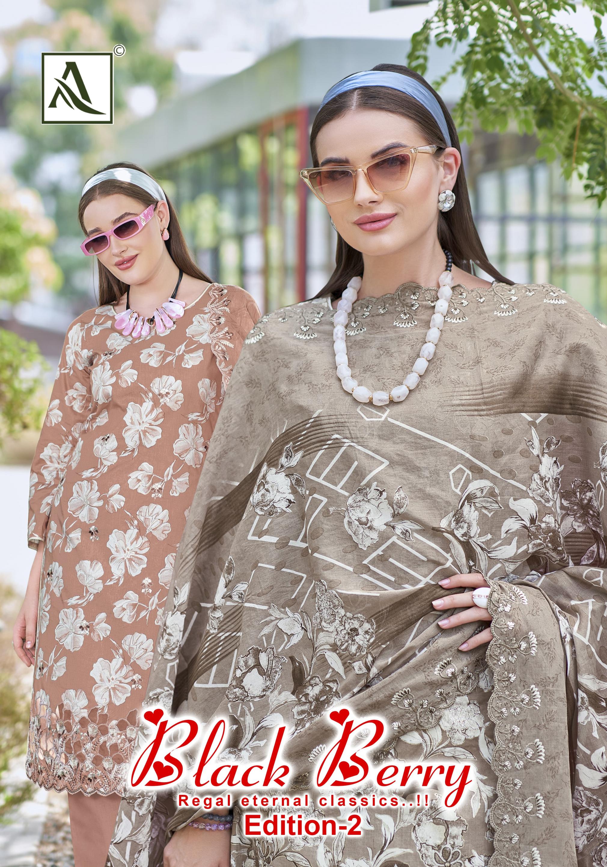 alok suits presents black berry 2 cotton unstitch 3pcs suits