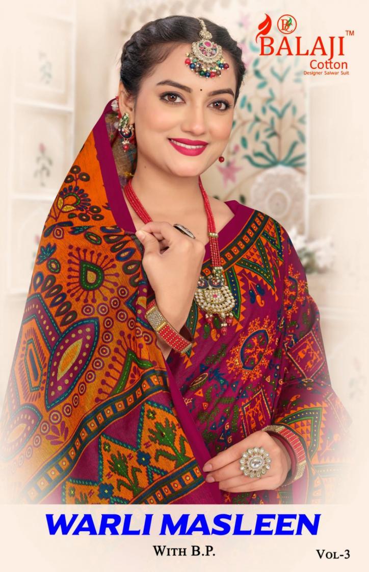 balaji cotton warli masleen vol 3 cotton comfortable saree for womens 