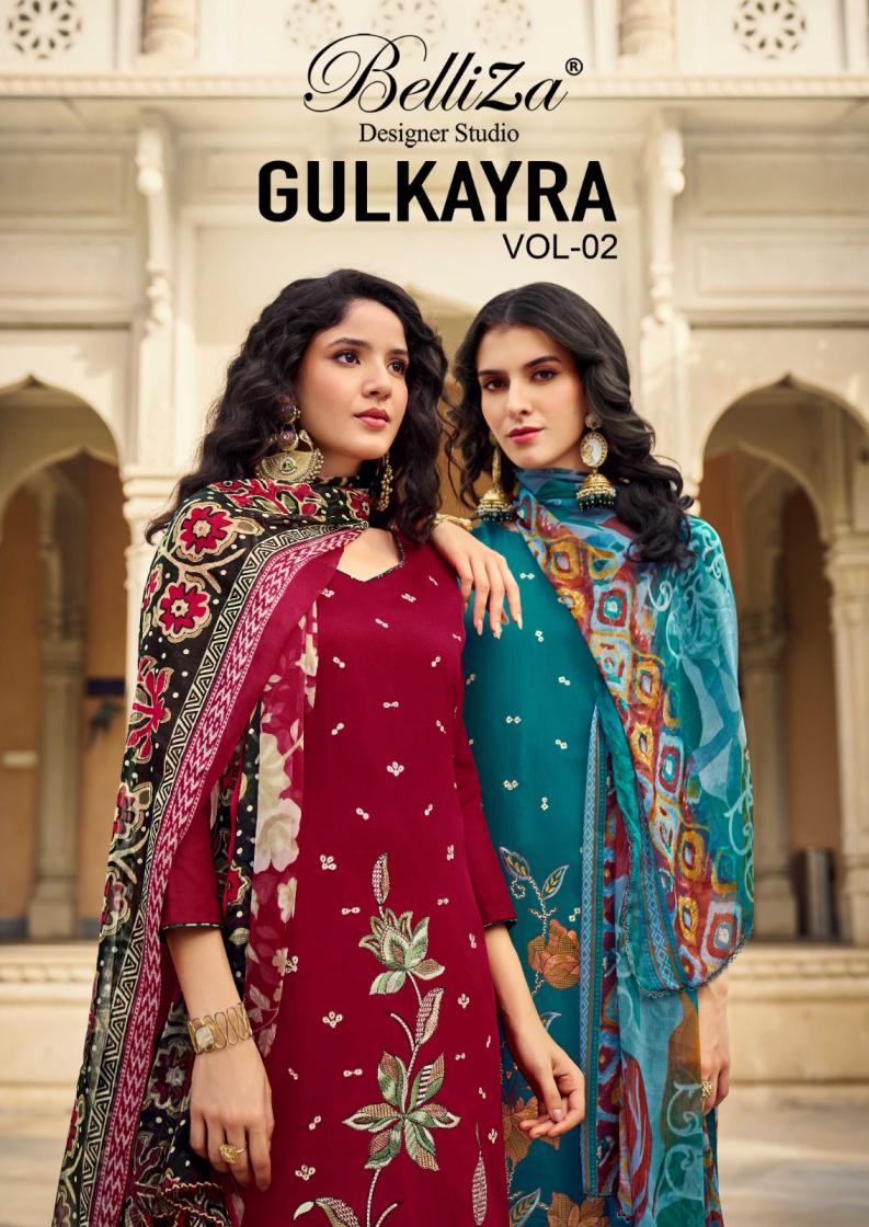 belliza designer gulkayra vol 2 jam stylish look dress material for womens 