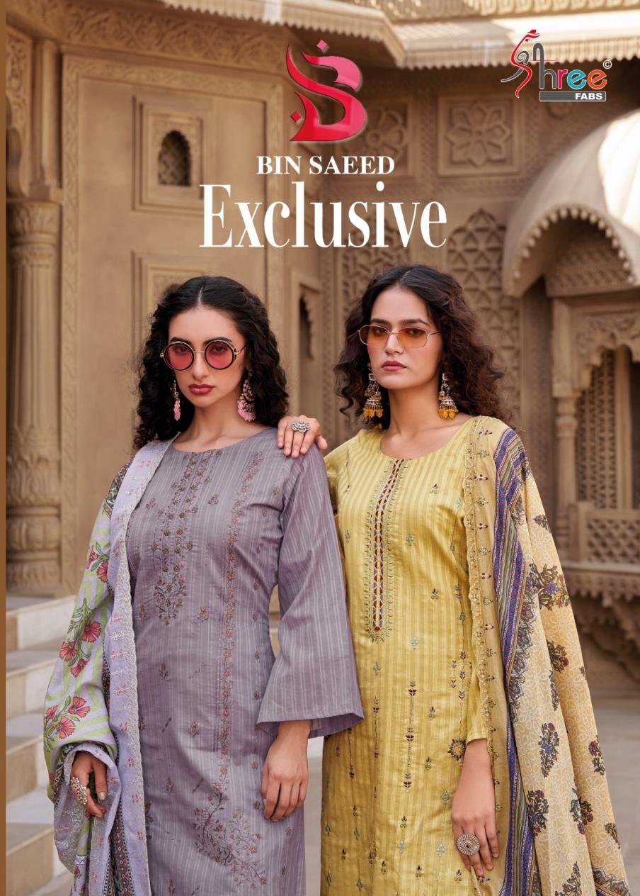 bin saeed exclusive by shree fabs doby cotton pakistani unique dress material