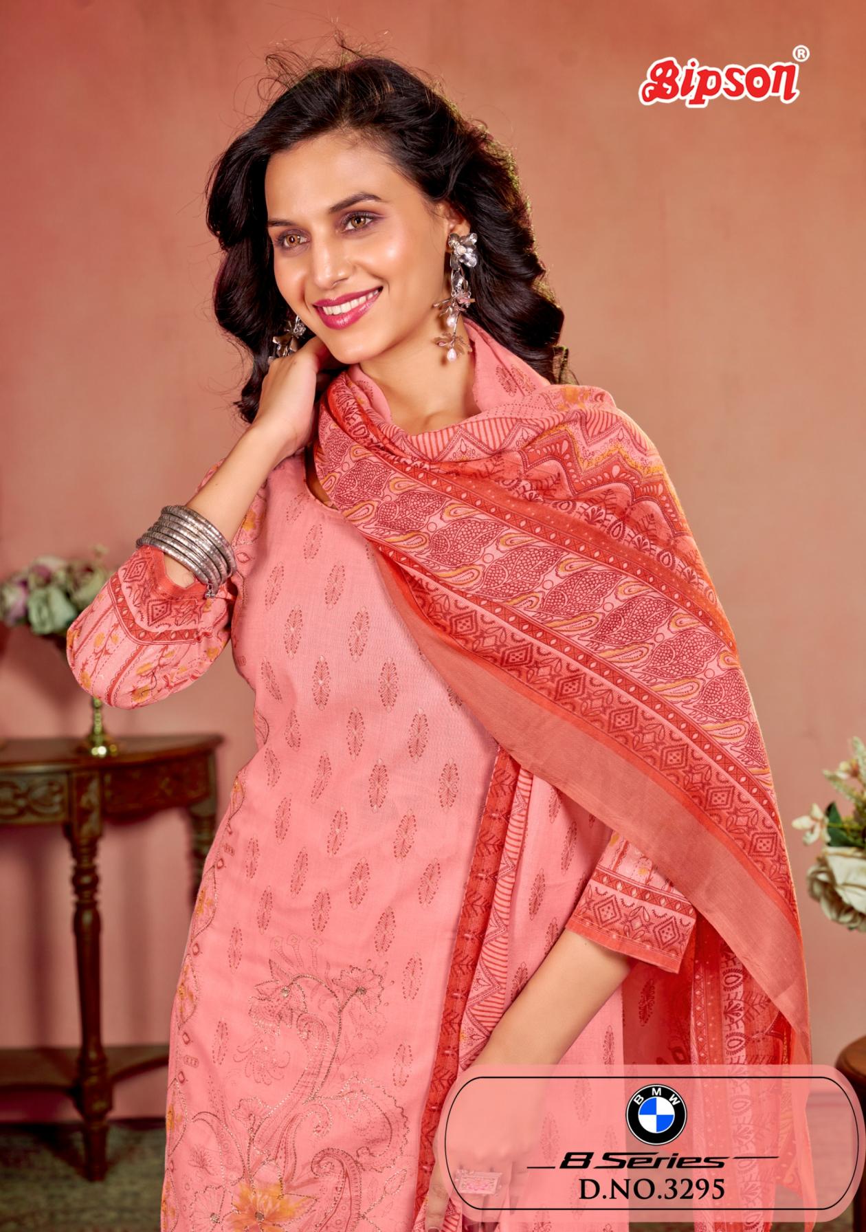 bipson prints bmw 8 series 3295 cotton daily wear dress material 