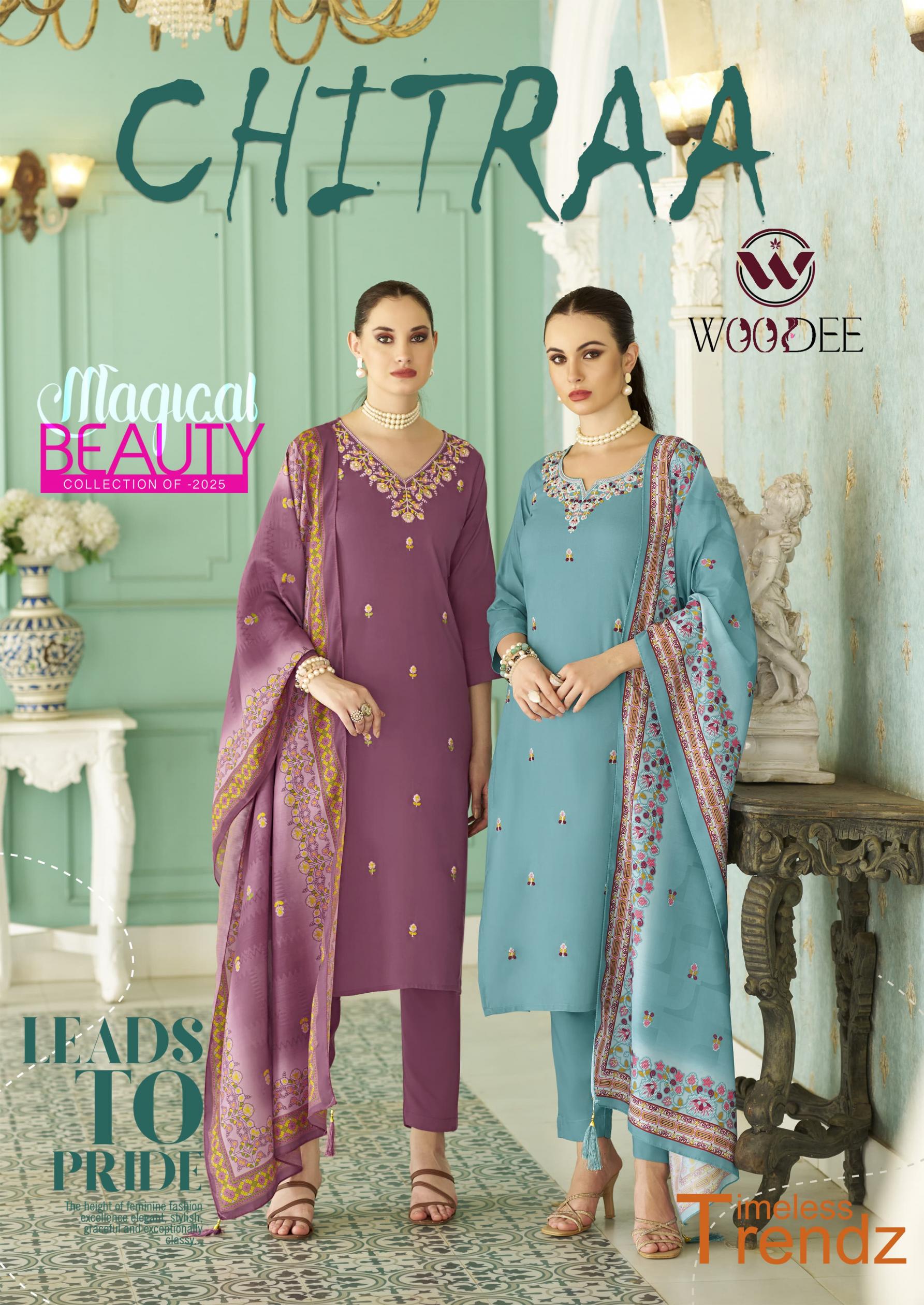 chitraa by woodee rayon readymade amazing work suit for womens 