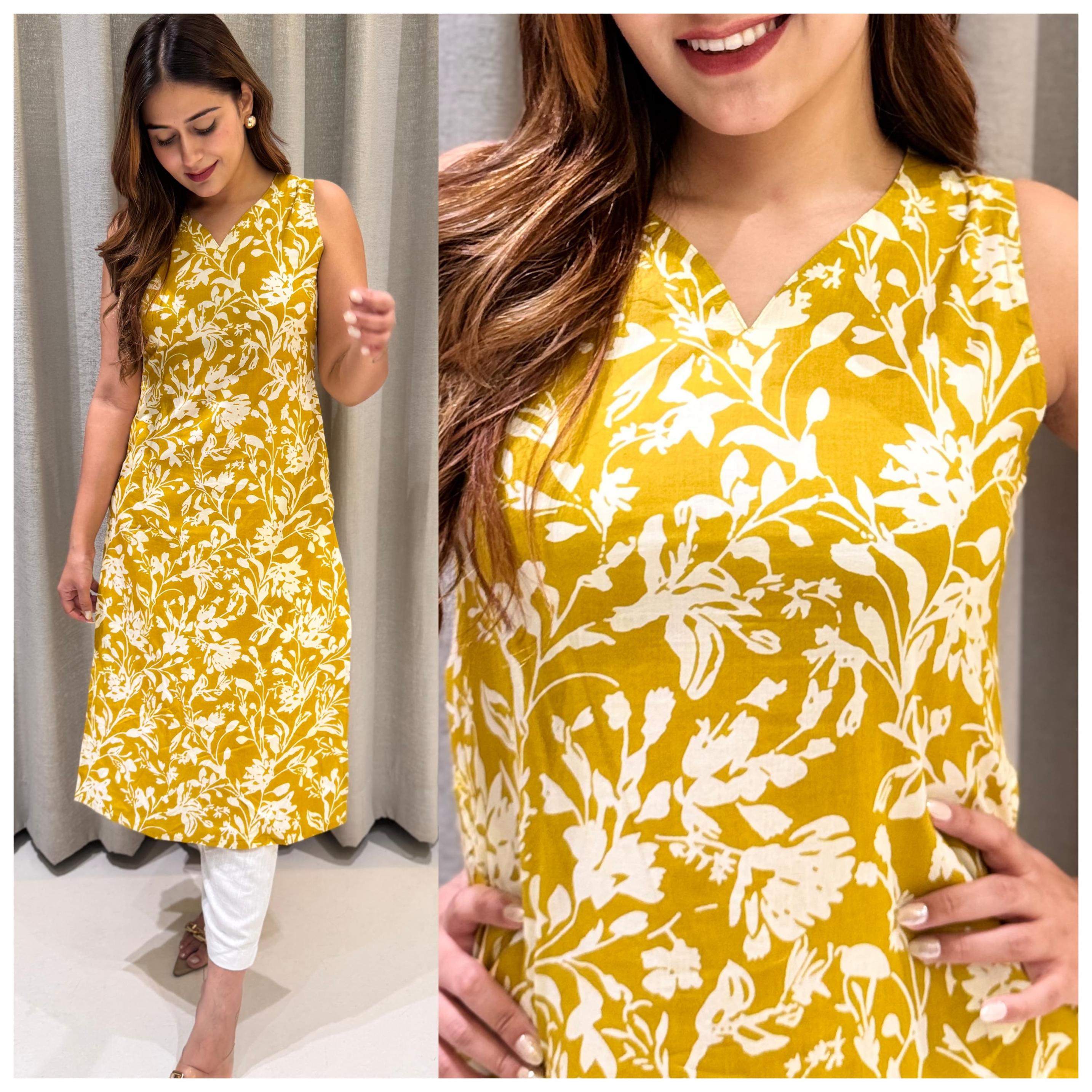 modern cotton sleeveless cambric cotton fully stitch combo sets kurtis 