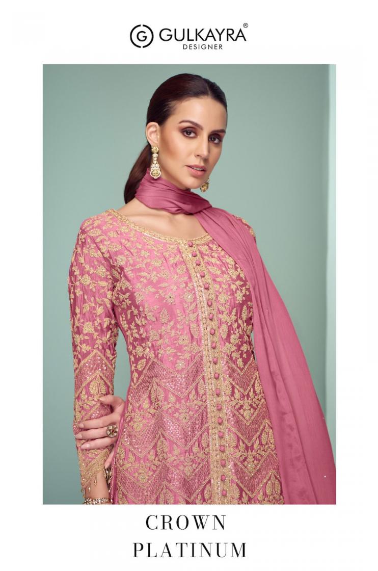crown platinum by gulkayra designer chinon readymade exclusive plazzo style dress 