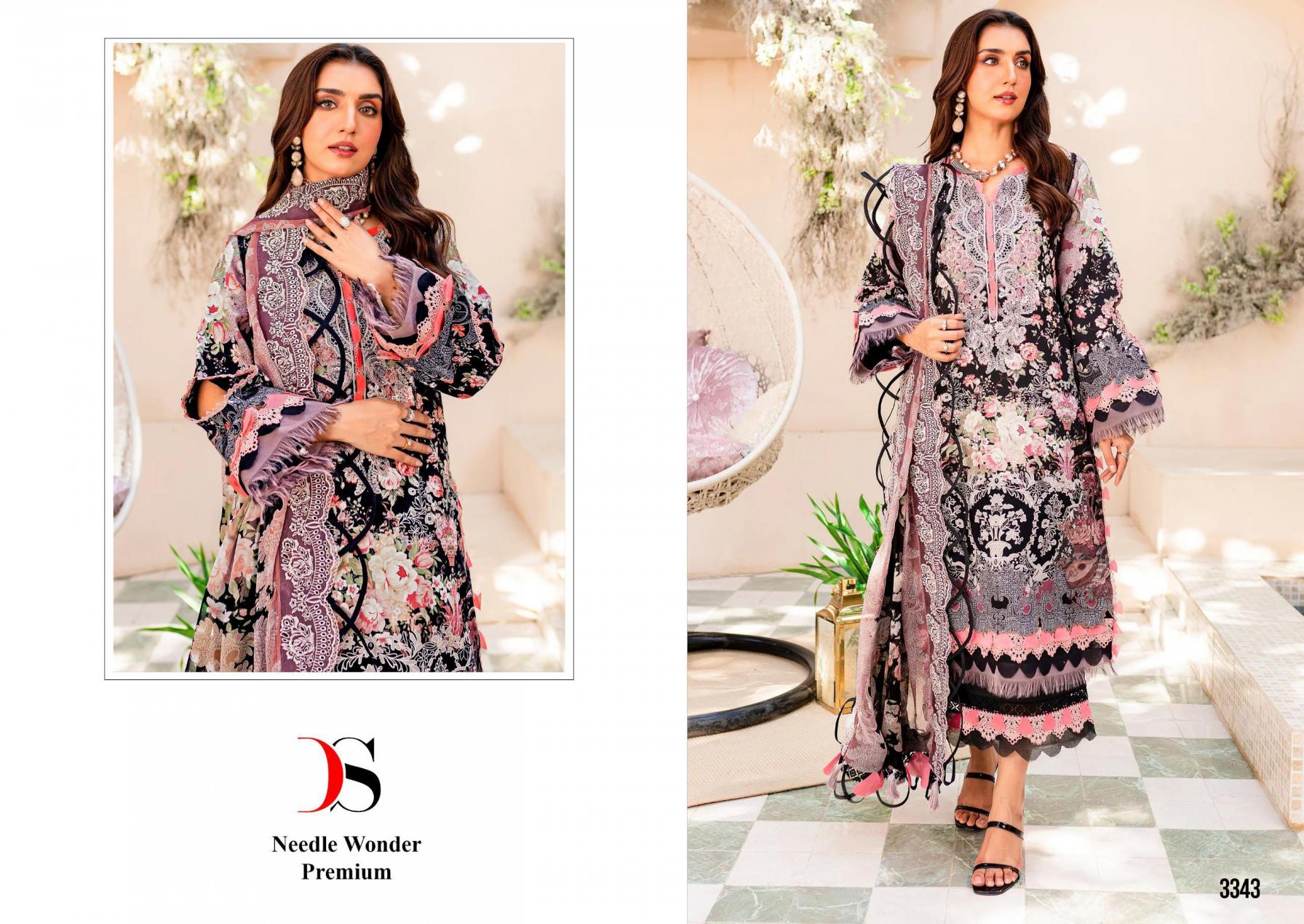 deepsy suits needle wonder premium 3343 cotton comfortable pakistani 3pcs dress 