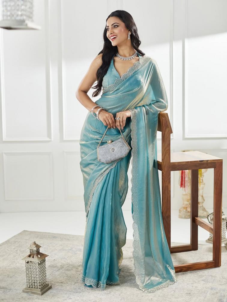 ds 713 silk jarkhan work amazing saree wholesaler 