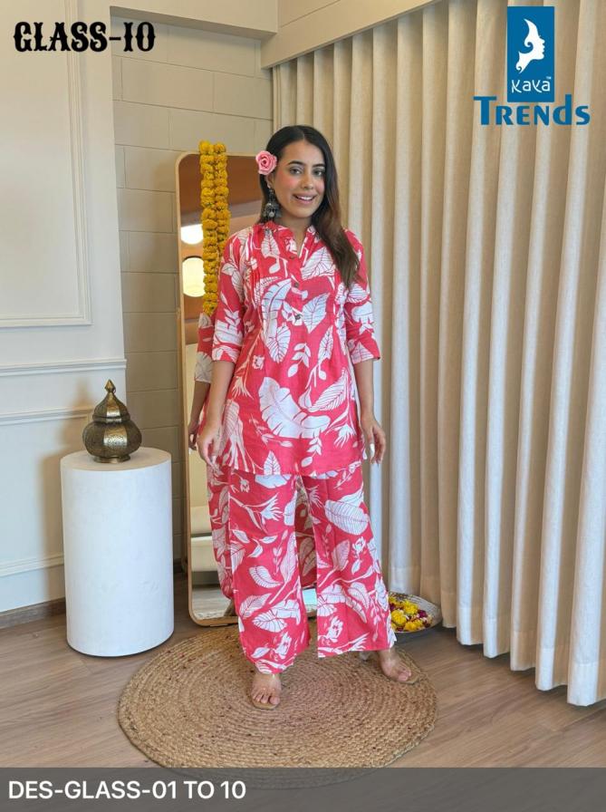 glass 1-10 by kaya cotton comfortable readymade co-ord sets online 