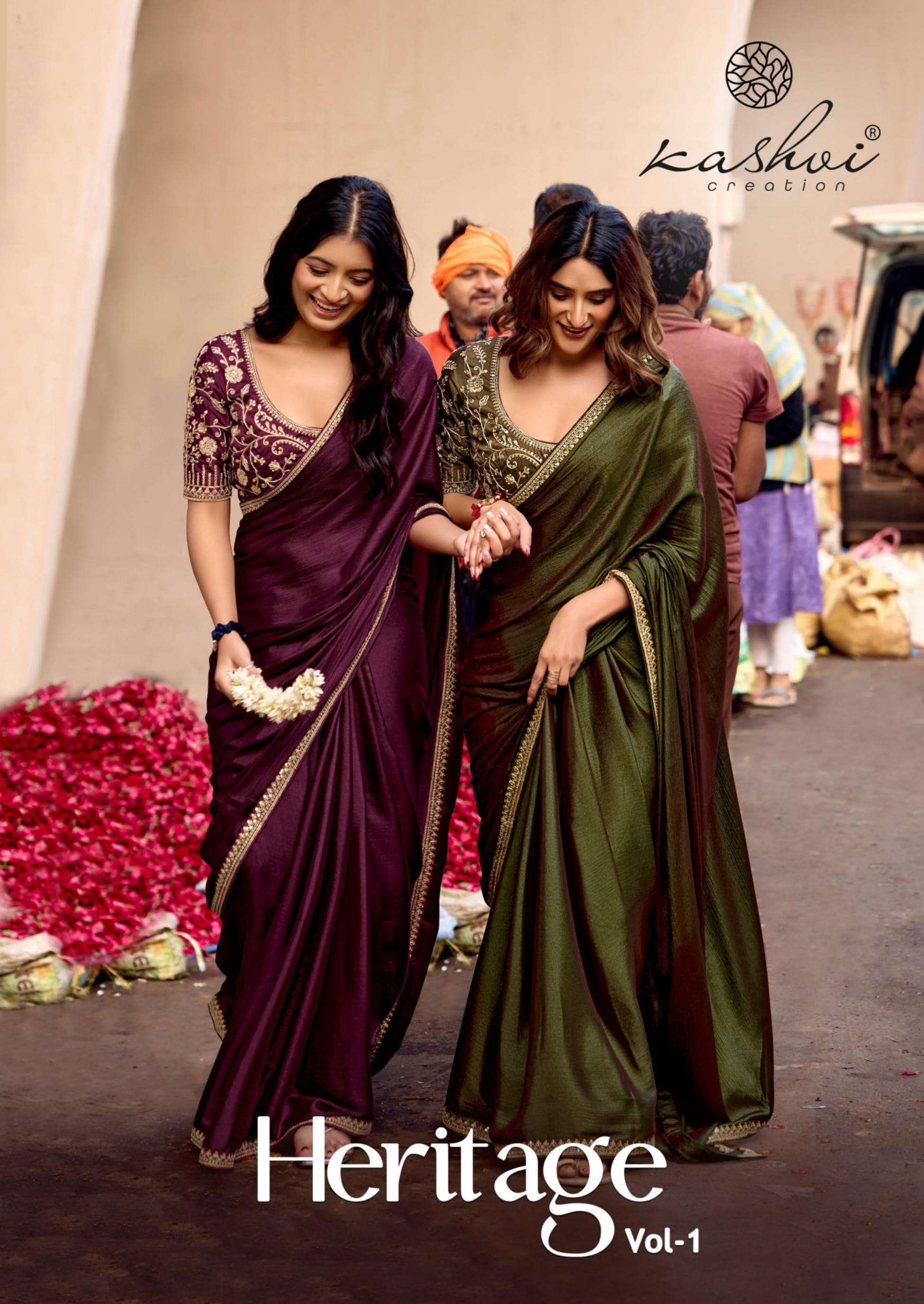 heritage vol 1 by kashvi creation soft silk elegant style sarees 