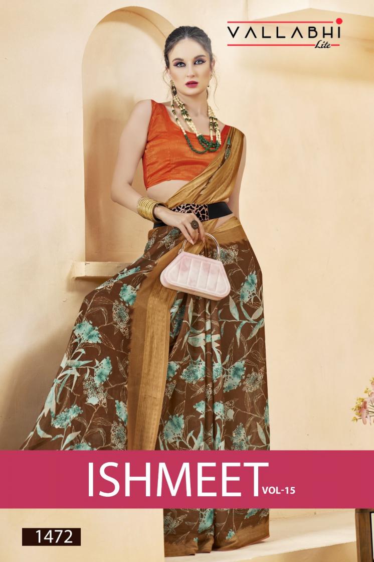 ishmeet vol 15 by vallabhi lite georgette daily wear saree online 