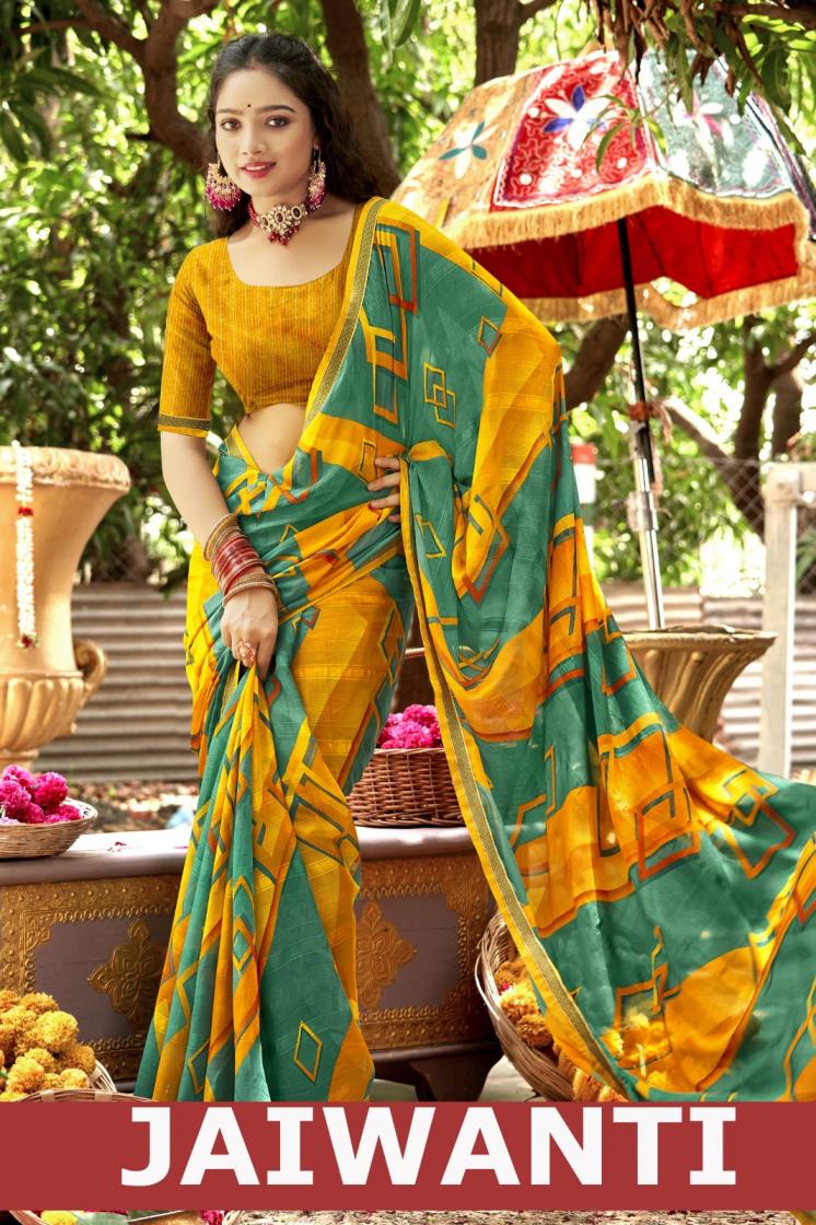 jaiwanti by vallabhi prints georgette pretty look saree wholesaler 