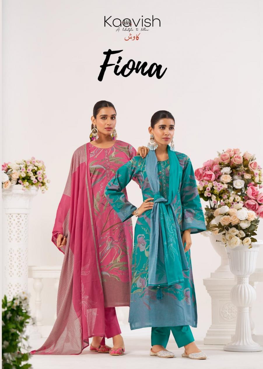 kaavish launch fiona lawn cotton elegant style dress materials 
