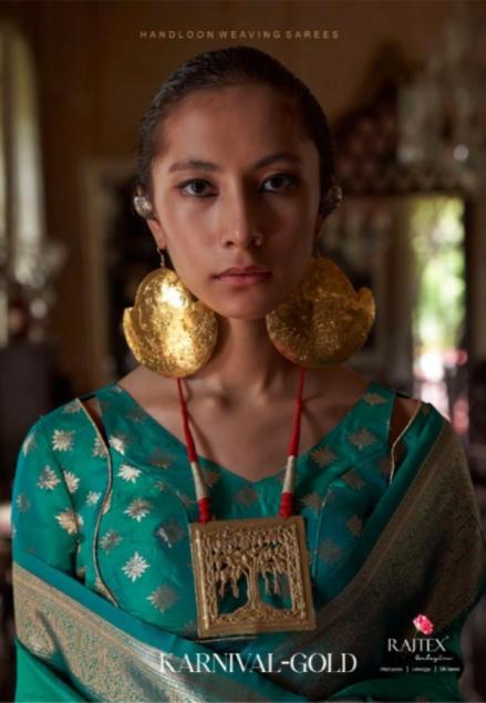 karnival gold by rajtex handloom weaving silk traditional sarees 