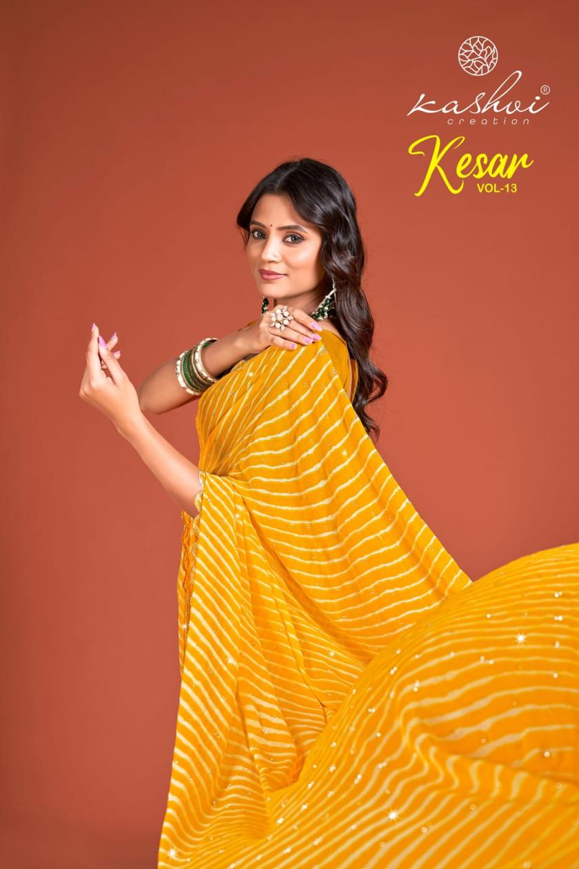 kashvi creation kesar vol 13 georgette amazing sarees supplier 