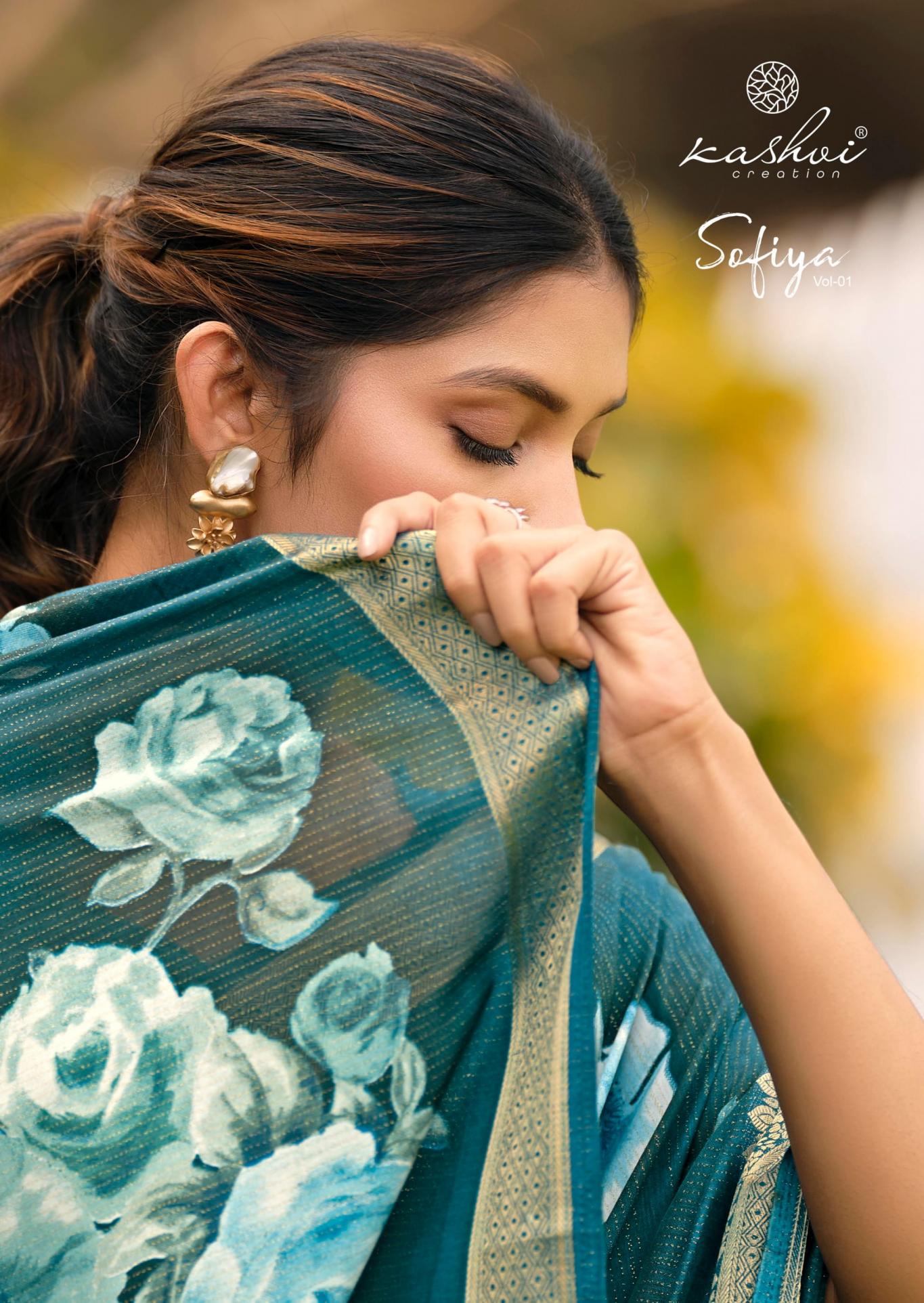kashvi creation sofiya vol 1 unique dull moss saree for womens 