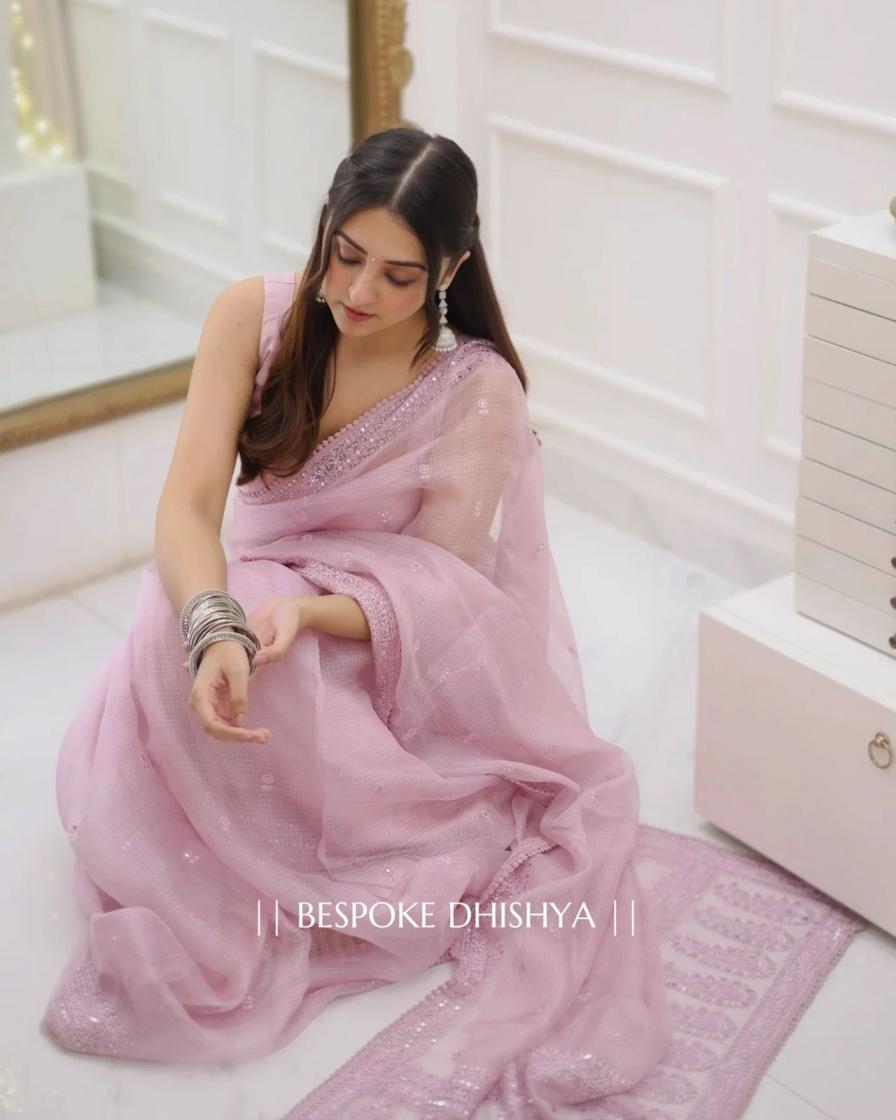 kc 2050 kota chex sequence work amazing saree for womens 