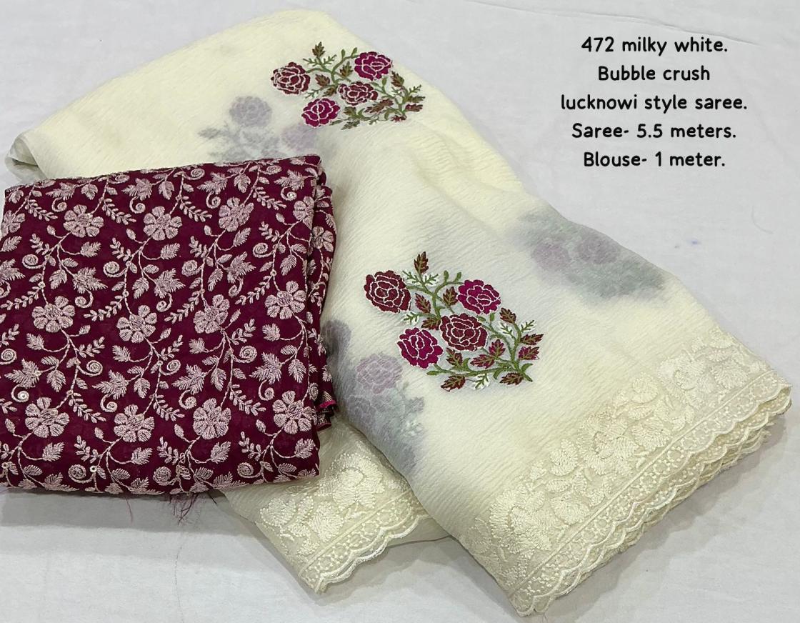 kc 472 dola silk party wear lucknowi crush sarees