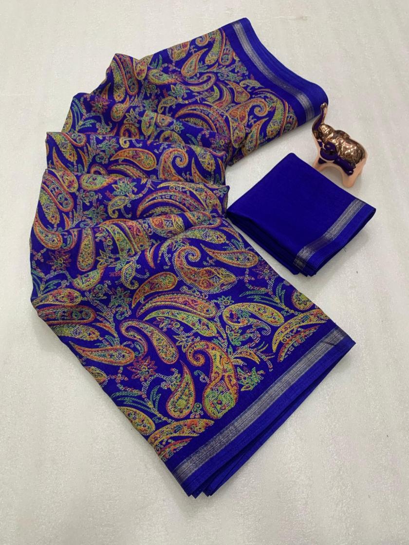 kc 8008 tusser kashmiri amazing print best saree online 