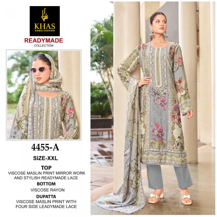 khas 4455 viscose muslin readymade elegant style pakistani suits 