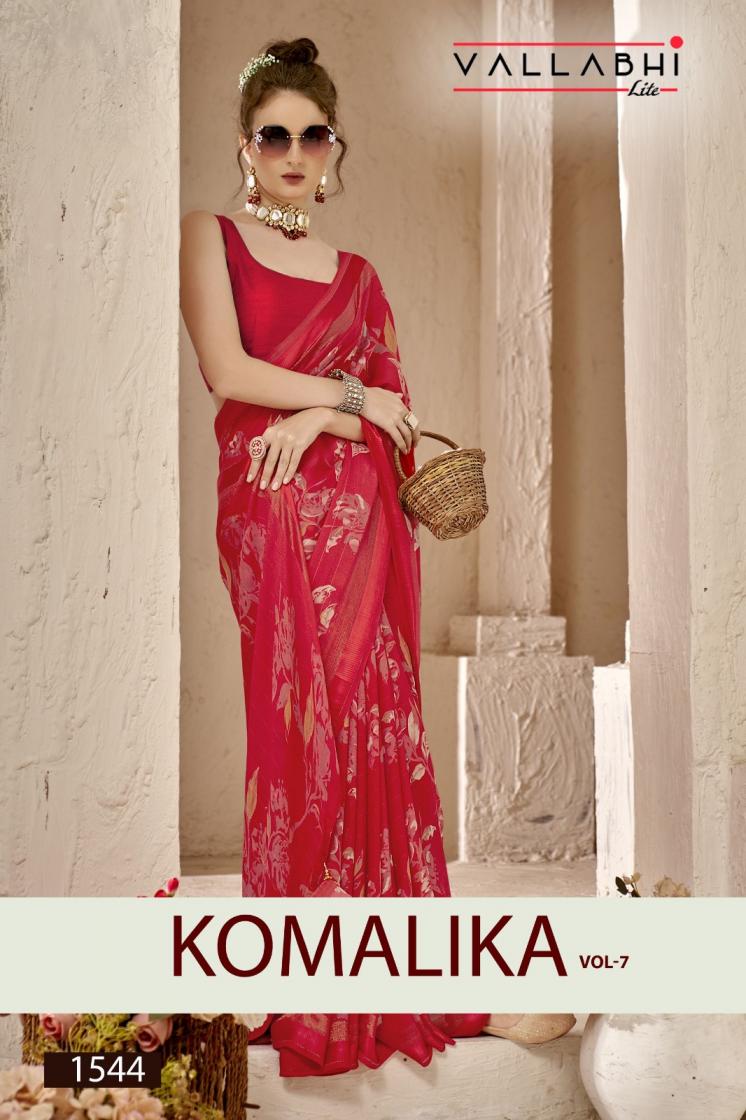 komalika vol 7 by vallabhi prints floral worked georgette saree 