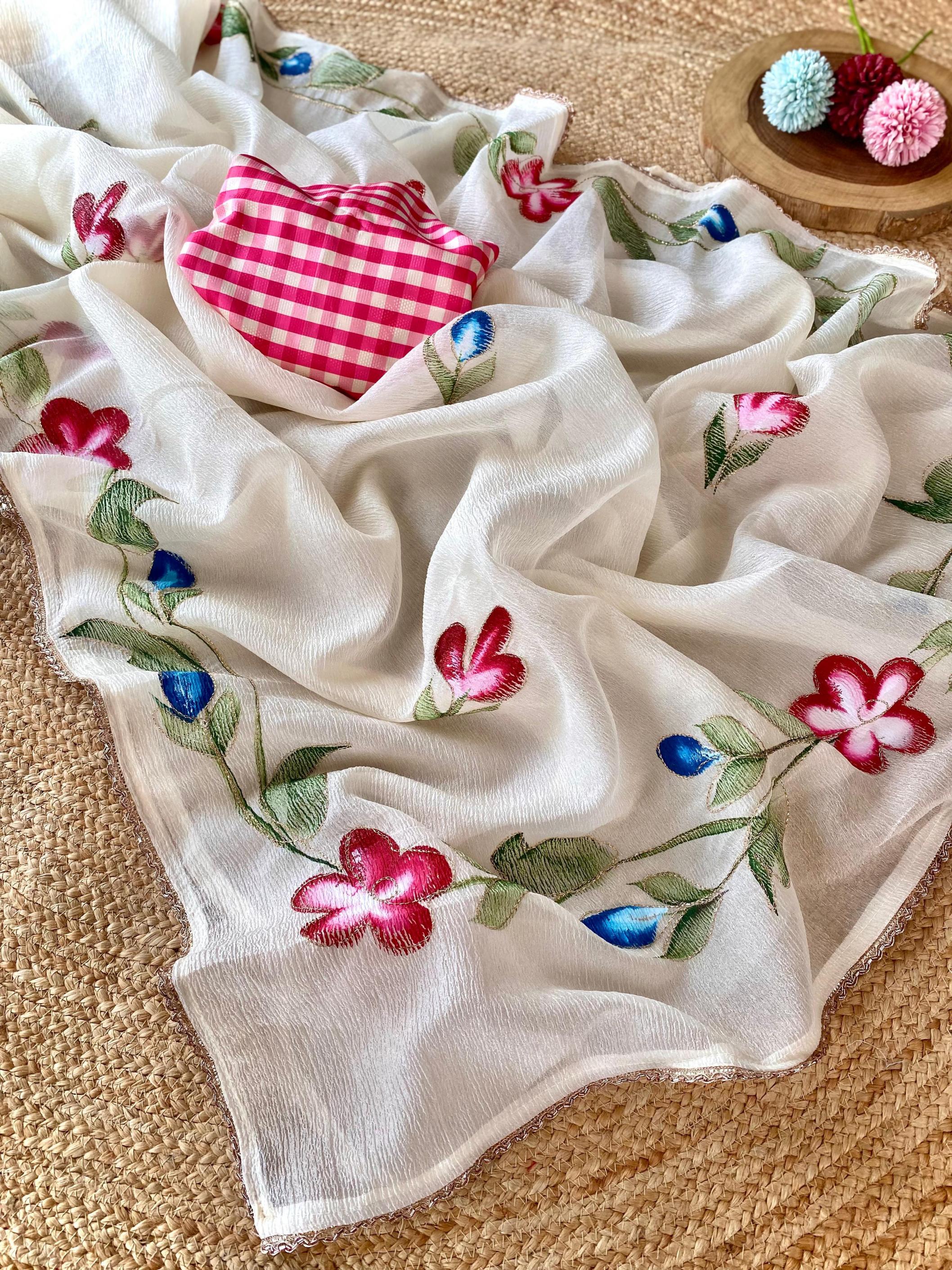 lal pari crush chiffon designer saree for every occasion 